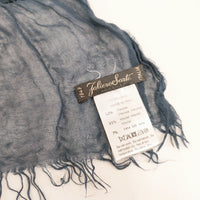 Faliero Sarti イタリア製 レーヨンシルク 大判 フリンジ マフラー ストール ネイビー レディース ファリエロサルティ【中古】5-0723M◎