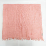 destin イタリア製 カシミヤ混 大判 フリンジ 無地 ストール ピンク レディース デスティン【中古】5-1016T◎