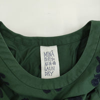 mina perhonen laundry bonheur 刺繍 ra3106 サイズ36 ワンピース グリーン レディース ミナペルホネンランドリー【中古】5-0511M♪