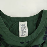 mina perhonen laundry bonheur 刺繍 ra3106 サイズ36 ワンピース グリーン レディース ミナペルホネンランドリー【中古】5-0511M♪