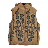 mina perhonen frost garden sa2246 サイズ38 刺繍 ダウンベスト ベージュ レディース ミナペルホネン【中古】5-1101T∞