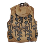 mina perhonen frost garden sa2246 サイズ38 刺繍 ダウンベスト ベージュ レディース ミナペルホネン【中古】5-1101T∞