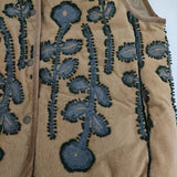 mina perhonen frost garden sa2246 サイズ38 刺繍 ダウンベスト ベージュ レディース ミナペルホネン【中古】5-1101T∞