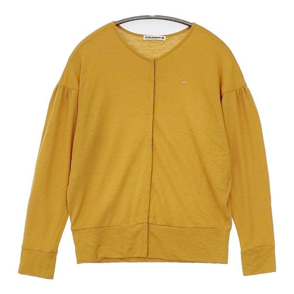 mina perhonen cozy ta8877 アンゴラ カーディガン イエロー レディース ミナペルホネン【中古】5-0913T∞
