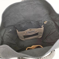 ebagos ブライドル扇型バッグ 紅籐 16AW かごバッグ ベージュ ブラック レディース エバゴス【中古】5-0409G◎
