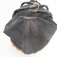 ebagos ブライドル扇型バッグ 紅籐 16AW かごバッグ ベージュ ブラック レディース エバゴス【中古】5-0409G◎