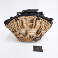 ebagos ブライドル扇型バッグ 紅籐 16AW かごバッグ ベージュ ブラック レディース エバゴス【中古】5-0409G◎
