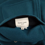 Demi-Luxe BEAMS 新品 ロング丈 クルーネック リバーコート 定価61600円 64-19-0176-286 ウール コート 23AW ブルーグリーン ブラック レディース デミルクス ビームス【中古】5-1104T△