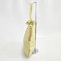 POMTATA 未使用品 ENVAN TATE TOTE ポーチセット 121-3405 牛革 レザー トートバッグ イエロー レディース ポンタタ【中古】5-0618G∞
