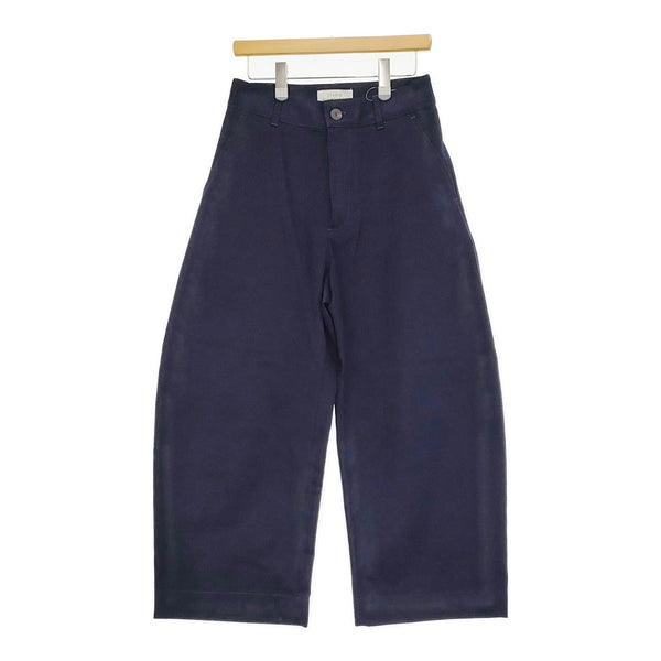 STUDIO NICHOLSON PEACHED COTTON TWILL BOSUN PANTS SNM-945 XS ワイド パンツ ネイビー レディース スタジオ ニコルソン【中古】5-0511M♪