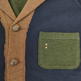 45R/45rpm 81080013 度詰USモーの908ニットソーカーディガン 定価41800円 ウール100％ カーディガン ネイビー カーキ レディース フォーティーファイブアールピーエム【中古】5-1104T△