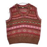 45R/45rpm 7108092 フェアアイルニットのベスト 定価30800円 ウール100％ ベスト レッド ブラウン レディース フォーティーファイブアールピーエム【中古】5-1104T△
