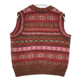 45R/45rpm 7108092 フェアアイルニットのベスト 定価30800円 ウール100％ ベスト レッド ブラウン レディース フォーティーファイブアールピーエム【中古】5-1104T△
