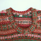 45R/45rpm 7108092 フェアアイルニットのベスト 定価30800円 ウール100％ ベスト レッド ブラウン レディース フォーティーファイブアールピーエム【中古】5-1104T△