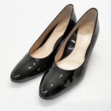 pitti エナメル 23.5EE ヒール パンプス ブラック レディース ピッティ【中古】5-0717G◎