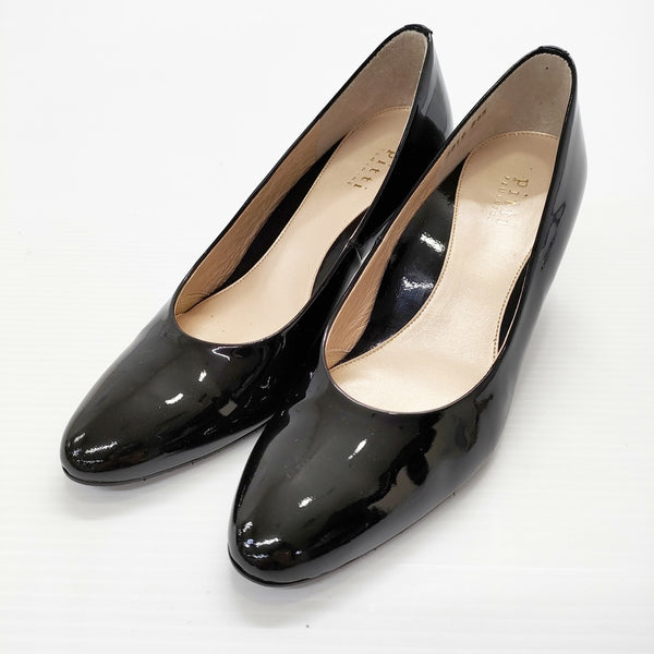 pitti エナメル 23.5EE ヒール パンプス ブラック レディース ピッティ【中古】5-0717G◎