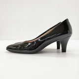 pitti エナメル 23.5EE ヒール パンプス ブラック レディース ピッティ【中古】5-0717G◎