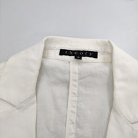 theory 01-7204100 リネン混 リボン ストレッチ ジャケット オフホワイト レディース セオリー【中古】5-0412M△