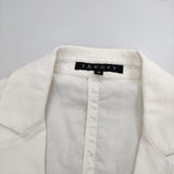 theory 01-7204100 リネン混 リボン ストレッチ ジャケット オフホワイト レディース セオリー【中古】5-0412M△