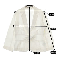 theory 01-7204100 リネン混 リボン ストレッチ ジャケット オフホワイト レディース セオリー【中古】5-0412M△