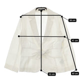 theory 01-7204100 リネン混 リボン ストレッチ ジャケット オフホワイト レディース セオリー【中古】5-0412M△
