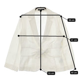 theory 01-7204100 リネン混 リボン ストレッチ ジャケット オフホワイト レディース セオリー【中古】5-0412M△