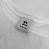 WHY MIX ワイミックス 刺繍 ノースリーブ リネン カットソー ホワイト ベージュ レディース【中古】5-0504S∞