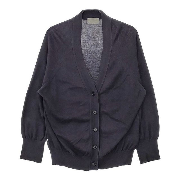 MARGARET HOWELL/JOHN SMEDLEY 578-9164001 コットン  カーディガン ネイビー レディース マーガレットハウエル/ジョンスメドレー【中古】5-0503M∞