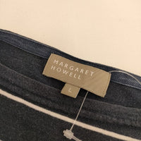 MARGARET HOWELL 579-7166054 コットンリネン ボーダー 半袖Ｔシャツ カットソー ネイビー メンズ マーガレットハウエル【中古】5-0609S∞
