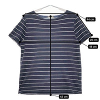 MARGARET HOWELL 579-7166054 コットンリネン ボーダー 半袖Ｔシャツ カットソー ネイビー メンズ マーガレットハウエル【中古】5-0609S∞