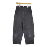 MHL. WASHED COMPACT COTTON TROUSERS 595-2143502 定価28600円 サイズ2 パンツ 22SS ブラック レディース エムエイチエル【中古】5-0513M♪