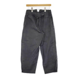 MHL. WASHED COMPACT COTTON TROUSERS 595-2143502 定価28600円 サイズ2 パンツ 22SS ブラック レディース エムエイチエル【中古】5-0513M♪