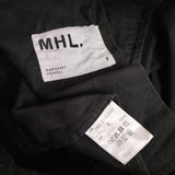MHL. WASHED COMPACT COTTON TROUSERS 595-2143502 定価28600円 サイズ2 パンツ 22SS ブラック レディース エムエイチエル【中古】5-0513M♪