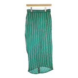 CINOH ストライプ ドレープスカート 19RSK074 レーヨン ロングスカート グリーン ピンク レディース チノ【中古】5-0428M∞