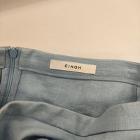 CINOH フレア ラップスカート ベルト付き 18RSK500 リネン ロングスカート ブルー レディース チノ【中古】5-0428M∞