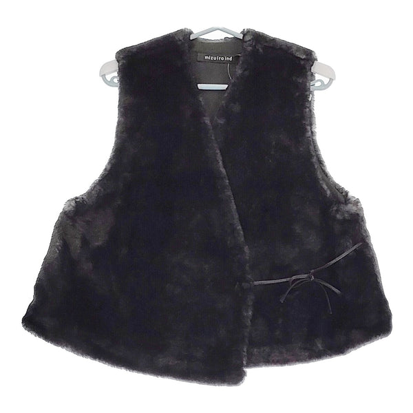 mizuiro-ind イミテーションファーショートベスト ベスト 24AW ブラック レディース ミズイロインド【中古】5-0315T♪