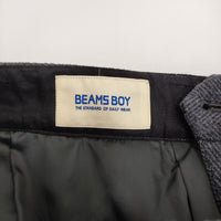 BEAMS BOY ヘリンボーンツイルスラックス サイズ1 定価18480円 パンツ 24AW チャコールグレー レディース ビームスボーイ【中古】5-0315T♪
