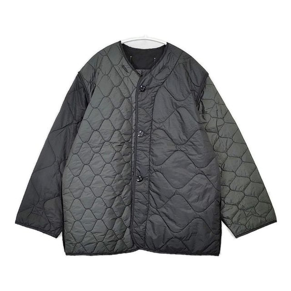 BEAMS BOY リップストップ サーモライト 2トーン ライナー 定価17600円 ナイロン 中綿 ジャケット 21AW チャコールグレー レディース ビームスボーイ【中古】5-0913T∞
