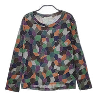 mina perhonen sa8698 piazza サイズ36 コットンカシミヤ 長袖Ｔシャツ カットソー ロンＴ マルチカラー レディース ミナペルホネン【中古】5-0503M∞