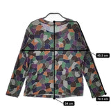 mina perhonen sa8698 piazza サイズ36 コットンカシミヤ 長袖Ｔシャツ カットソー ロンＴ マルチカラー レディース ミナペルホネン【中古】5-0503M∞