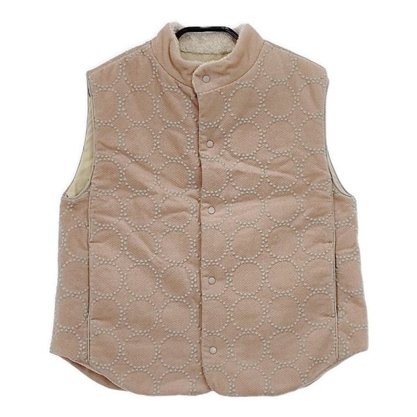 mina perhonen aba2055p tambourine キッズサイズ 140/10Y 中綿 刺繍 ベスト ピンクベージュ レディース ミナペルホネン【中古】5-1101T∞