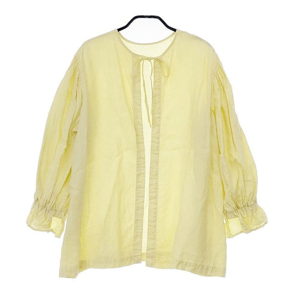 nest Robe 01221-1137 リネン バックネックリボン2way ブラウス シャツ 22SS イエロー レディース ネストローブ【中古】5-0503M∞