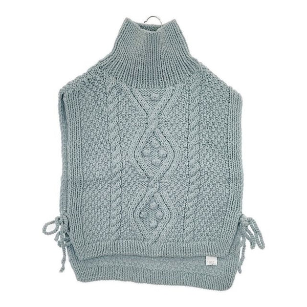 nest Robe 未使用 01234-1002 ペルーニットポップコーンケーブルベスト 定価26400円 ベスト ライトブルー レディース ネストローブ【中古】5-1101T∞