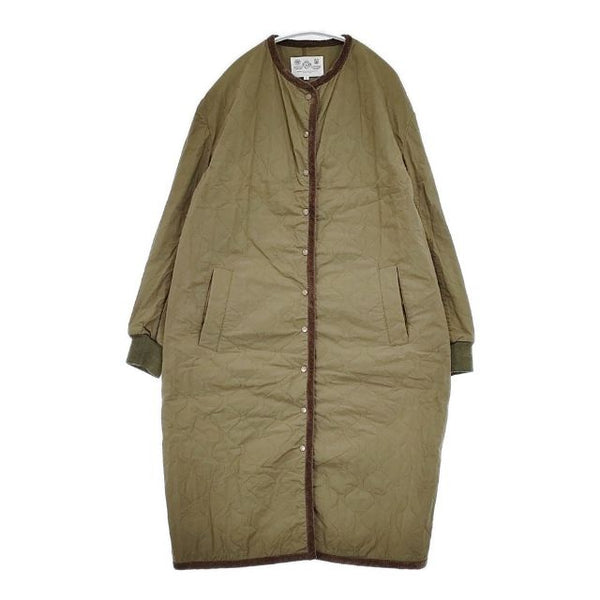 R&D.M.Co- キルティングロングコート サイズS コットン 中綿 コート カーキ レディース オールドマンズテーラー【中古】5-1101T∞