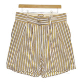 NEAT LAL STRIPE グルカショーツ ストライプ ショートパンツ ハーフパンツ ショーツ 20SS オフホワイト イエロー メンズ ニート【中古】5-0609S∞