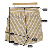 NEAT LAL STRIPE グルカショーツ ストライプ ショートパンツ ハーフパンツ ショーツ 20SS オフホワイト イエロー メンズ ニート【中古】5-0609S∞