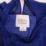 ERIN erin fetherston E605-1774-1020 サイズ0 シアー シフォン プリーツ ブラウス チュニック ブルー レディース【中古】5-0513M♪