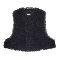 HYKE 24AW FAUX SHEARLING CROPPED VEST 定価38500円 17406 フェイクファー ベスト ブラック レディース ハイク【中古】5-0319T◎