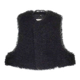 HYKE 24AW FAUX SHEARLING CROPPED VEST 定価38500円 17406 フェイクファー ベスト ブラック レディース ハイク【中古】5-0319T◎