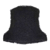 HYKE 24AW FAUX SHEARLING CROPPED VEST 定価38500円 17406 フェイクファー ベスト ブラック レディース ハイク【中古】5-0319T◎